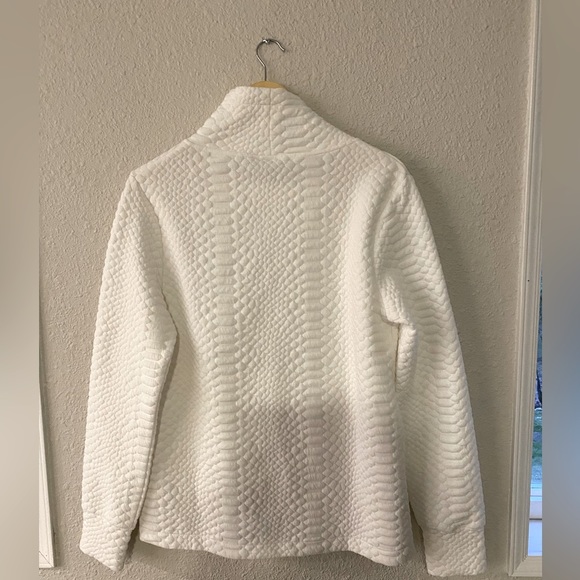 White Boxy Ribbed Sweatshirt - Picture 2 of 5